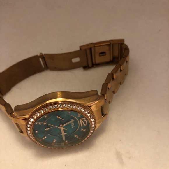 Fossil “Riley” Ladies Watch Turquoise Face - Picture 4 of 4